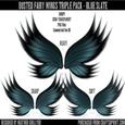Dr00023 Dusted Fairy Wings Triple Pack - Blue Slate