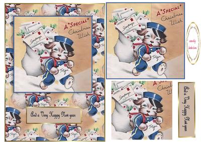 Christmas Vintage Postie Pup