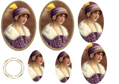 Vintage Oval Lady