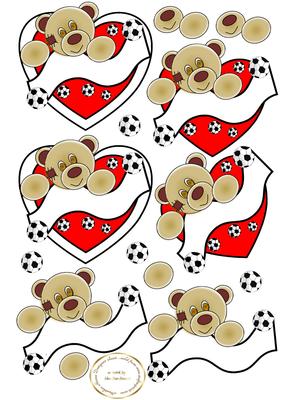 Red White Footie Banner Toppers