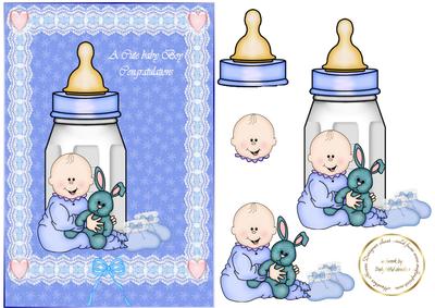 Baby Boy Bottle Lace Frame