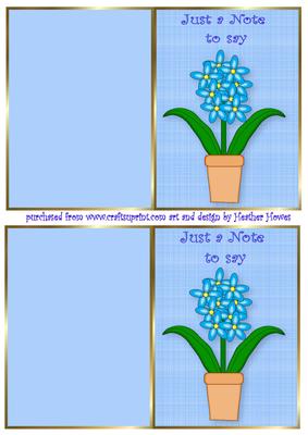 Just to Say Note Hyacynth 2 a Page Cut and Fold