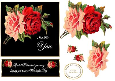 Roses on Black and Gold