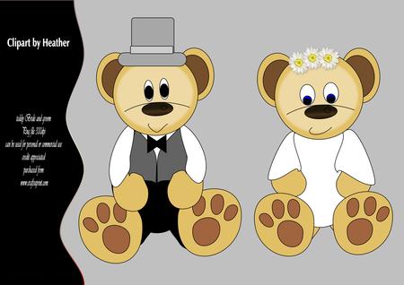 Teddy Bride and Groom