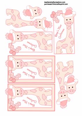 Girraffe Baby Girl 1st Christmas Sheet