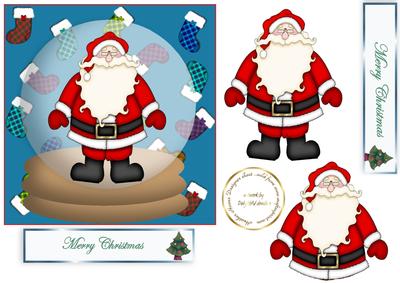 Santa Christmas Stockings Snowglobe