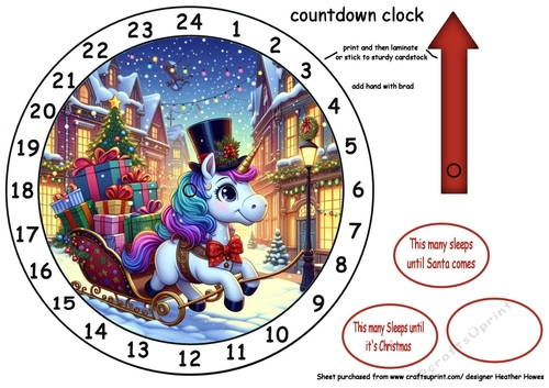 advent clock christmas unicorn 2