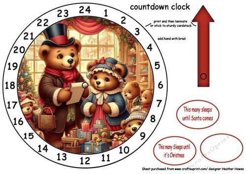 advent clock christmas bears family at christmas