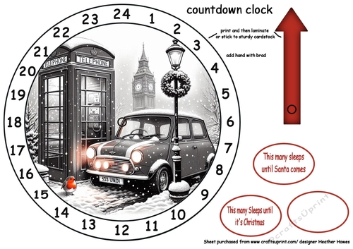 newest advent clocks black and white with red accents 2