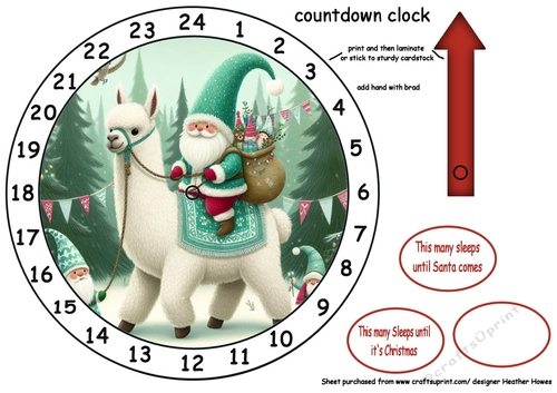  new advent clock mint santa on alpaca