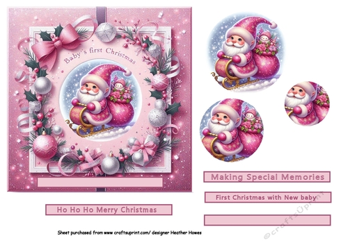pink baby first Christmas