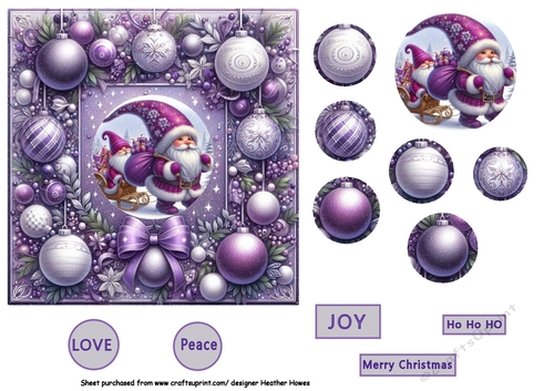 glitzy santa purple