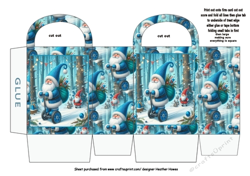 small gift bag santa segway blue