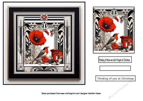 art deco thinking of you  card 