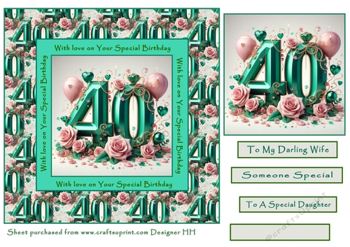40th birthday mint card female