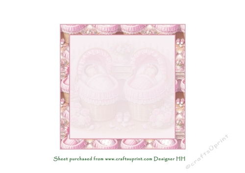 all in pink  baby girl twins insert