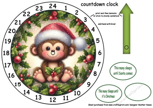 advent clock  millie the monkey