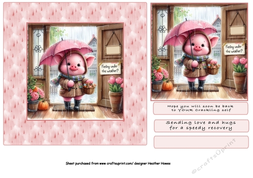 pink piggy under the weather