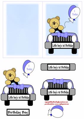 Baby Boys 1st Birthday Car Toppers