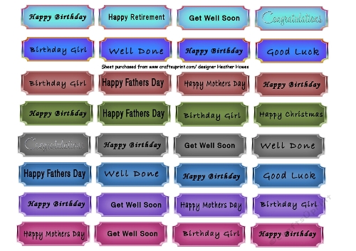 sheet of 32 sentiments most occasions