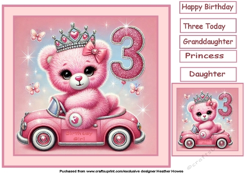 girl bear 3 today car