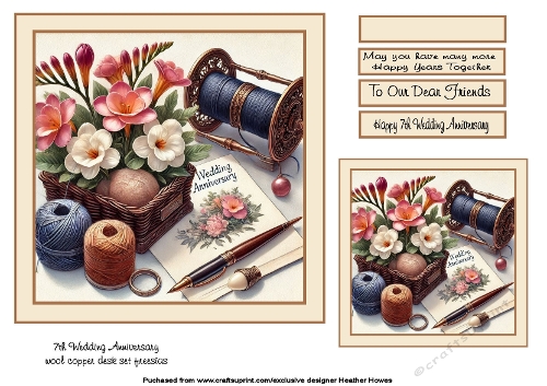 7th Anniversary (wool copper desk set freesia)