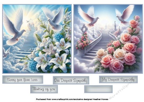 sympathy doves and flowers toppers 1