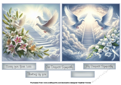 sympathy doves and flowers toppers 2
