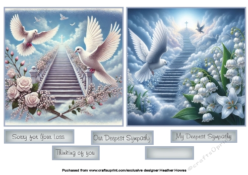 sympathy doves and flowers toppers 3