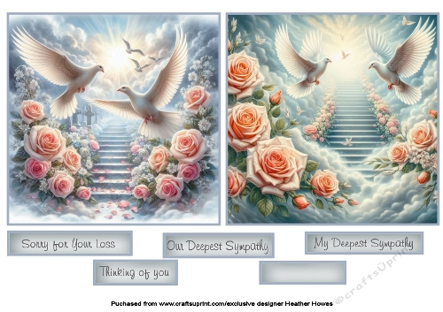 sympathy doves and flowers toppers 5