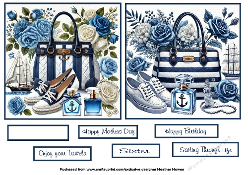 Nautical handbag toppers