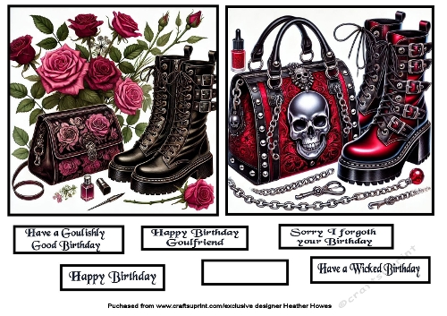 Goulish goth boots and bags