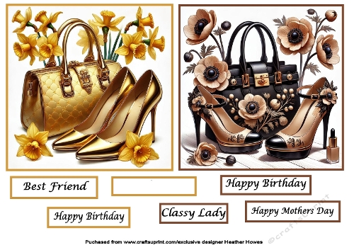 floral shoes and handbags