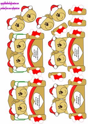 Christmas Beary Bears in Bed