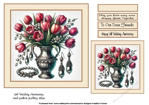 11th wedding anniversary(steel fashion jewellery and tulips)