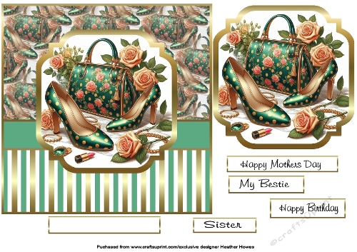 green and gold glam bags