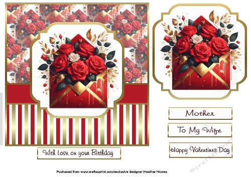 glam red roses envelopes