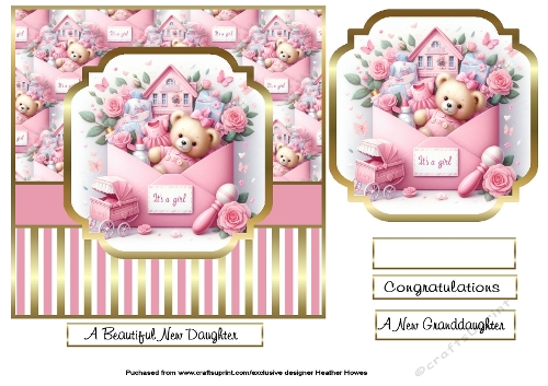 glam baby girl envelope