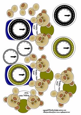 New Year Champagne Teddy Toppers
