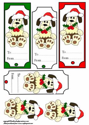 Tags or Toppers Muffin Doggie