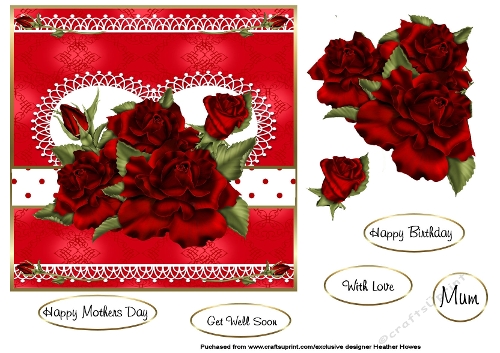 heart and roses