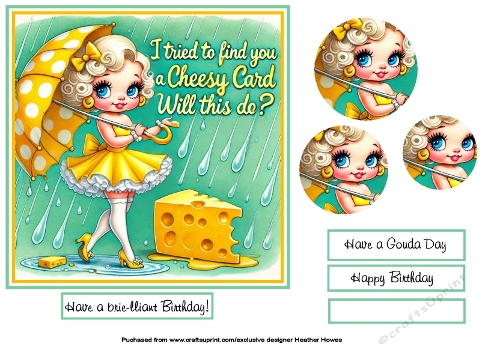 cheesy birthday card( have a Gouda day)