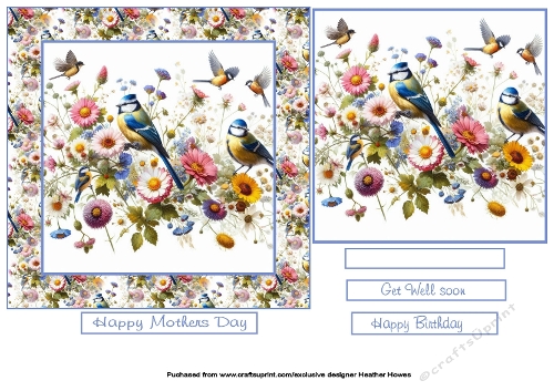 wild birds and flowers