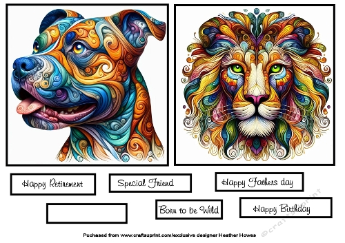 artistic dog and a lion toppers 10