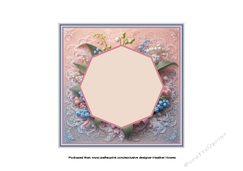 lily of the valley on lace with pyramid toppers insert