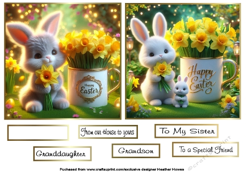easter daffs and bunnies