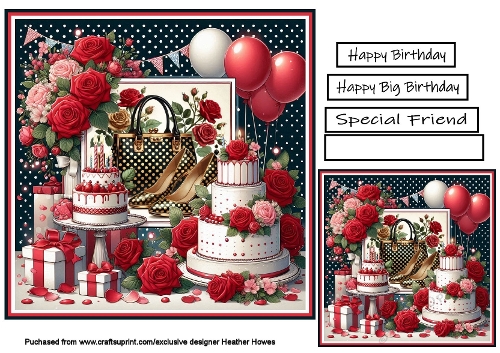 shoes handbag cake and roses