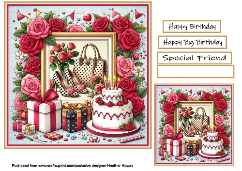 shoes handbag cake and roses 2