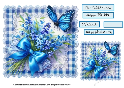 floral  butterfly on lace blubells 1