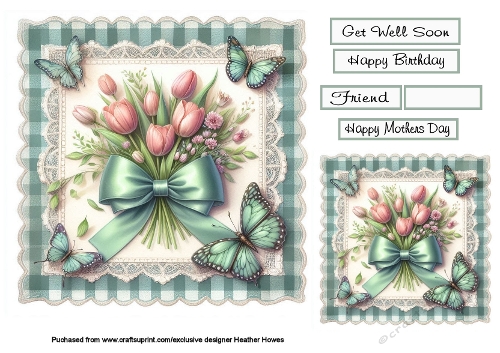 floral tulips on lace